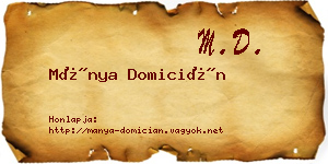 Mánya Domicián névjegykártya
